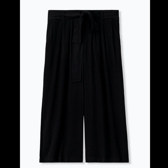 torrid Pants & Jumpsuits Torrid Black Gauze Self Tie Elastic Waist